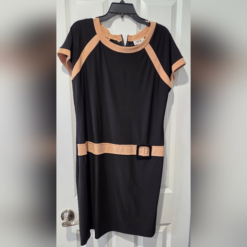 J.B.S. Black Sheath Dress Short Sleeve Crew Neck
